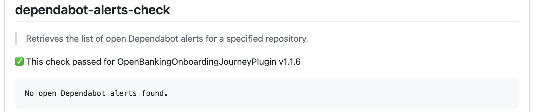 Dependabot alert check