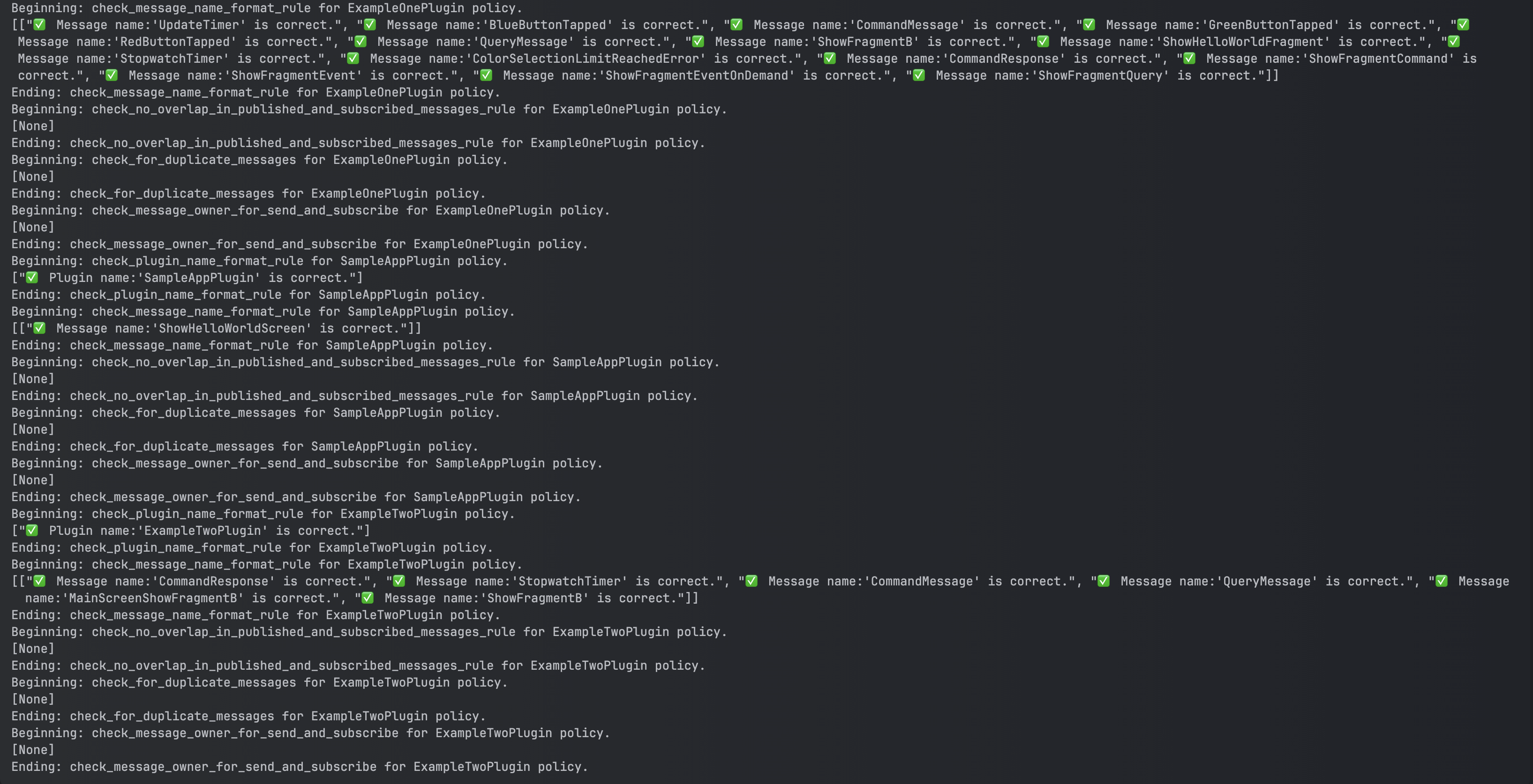 Sample Policy Validation Output